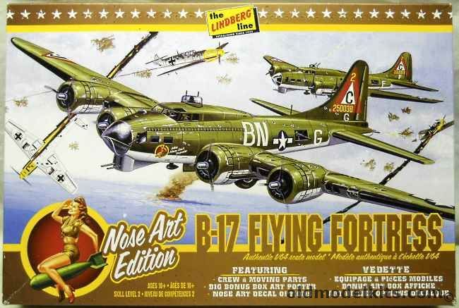 Lindberg 1/64 B-17G Flying Fortress Nose Art Edition, HL431-12 plastic model kit